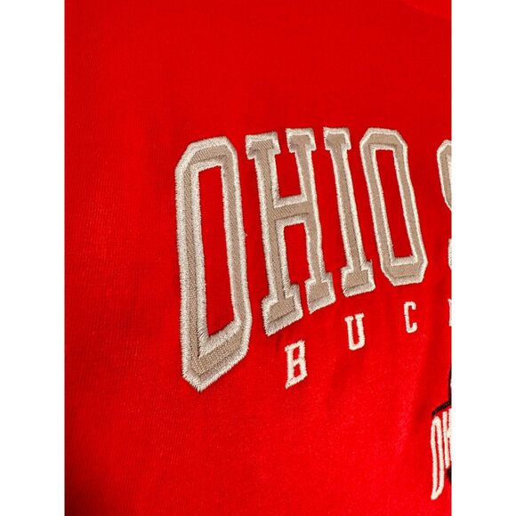 Ohio State Buckeyes Champion Red T-Shirt Large L Embroidered Logo Cotton Team - Picture 3 of 11